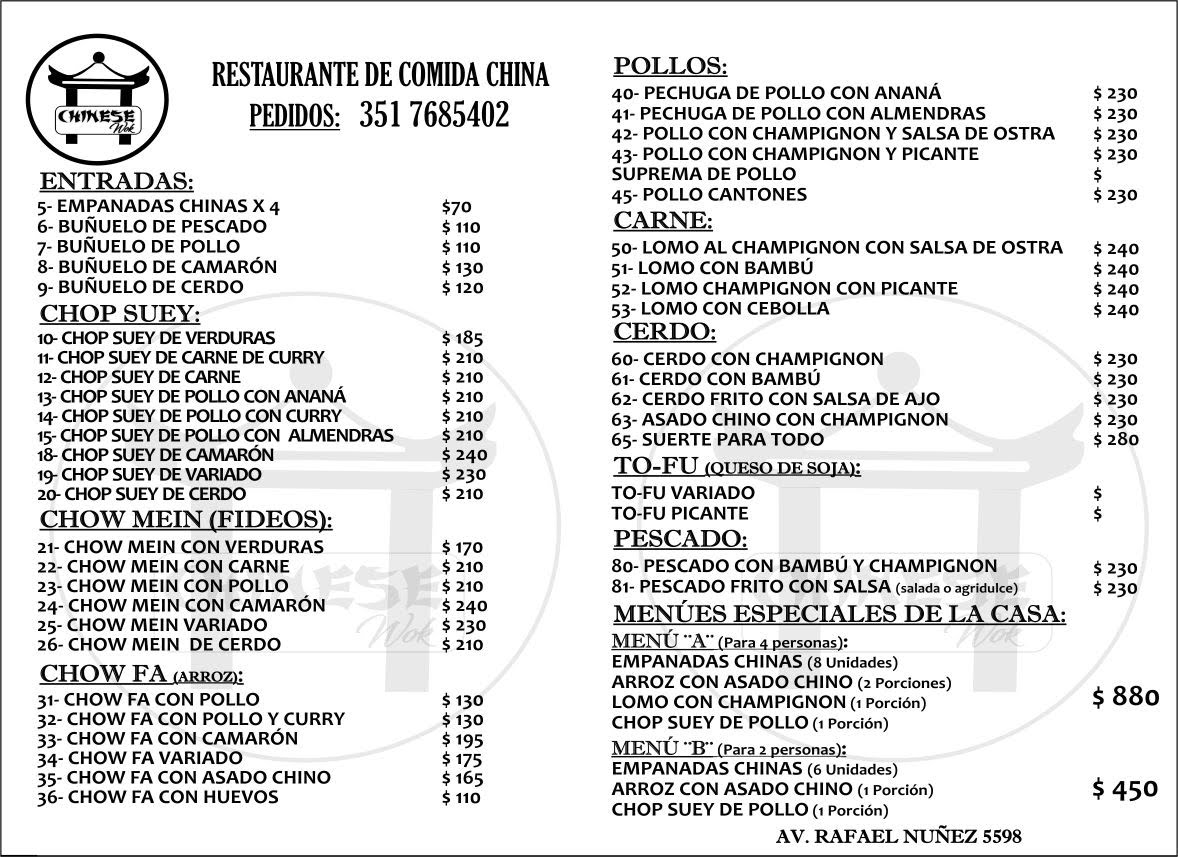 Menu Casa China. Chinese Wok-9